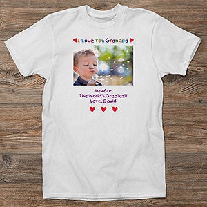 Loving Him Personalized Photo T-Shirt for Fathers & Grandfathers
