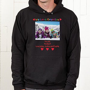 Personalized Photo Sweatshirt for Dads & Grandfathers - Black - Adult Large - Black