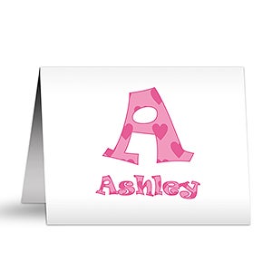 Alphabet Name Personalized Note Cards for Kids - Set of 12