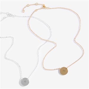 Perfectly Personal Engraved Circle Pendant Necklace - 58529