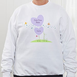 Personalized First Time Grandma Sweatshirt - Adult Small - White
