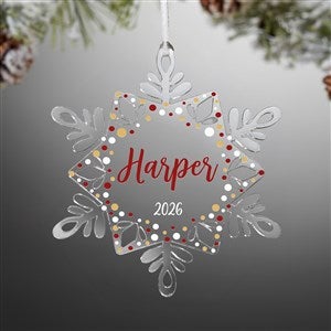 Snowflake Wishes Personalized Acrylic Snowflake Ornament - 58687