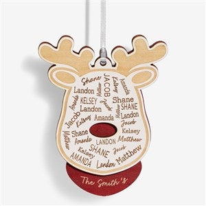 Reindeer Repeating Name Personalized 2 Piece Wood Ornament - 58708
