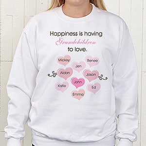 Happiness Personalized Sweatshirt for Mom & Grandma