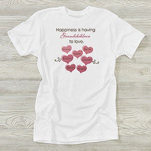 Personalized Ladies Black T-Shirt - Happiness is Children