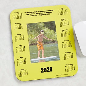 Personalized Photo and Calendar Mouse Pad with Famous Quotes