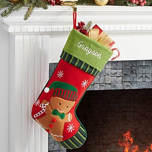Gingerbread Boy Christmas Family Stocking-6316-GB
