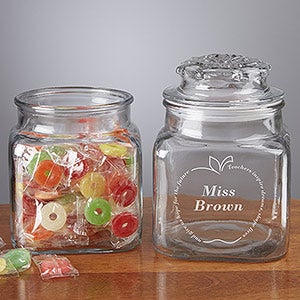 Inspiring Teacher Personalized Glass Treat Jar