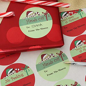 No Peeking Personalized Gift Stickers