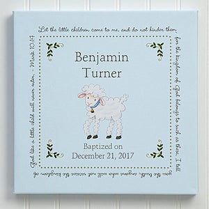 Baptism Blessings Personalized Canvas Print - 12x12