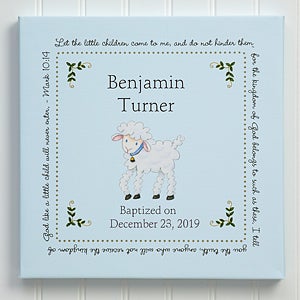 Personalized Baptism Blessing Canvas Art - Large