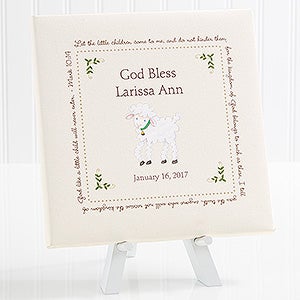 Baptism Blessings Personalized Canvas Print -8x8