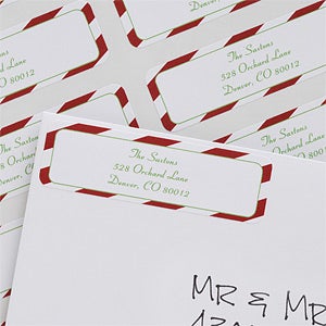 Candy Cane Stripes Return Address Labels