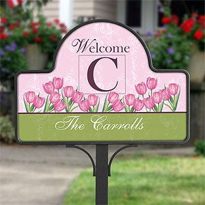 Spring Tulip Yard Stake With Magnet
