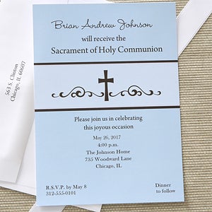 Precious Prayer Communion Invitations - Blue