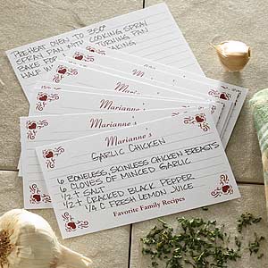 Family Favorites Printed 4x6 Recipe Cards