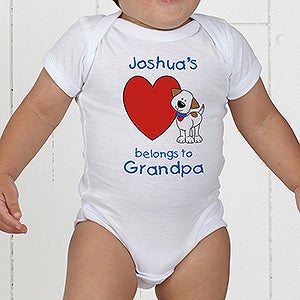 Puppy Heart Belongs Personalized Baby Bodysuit
