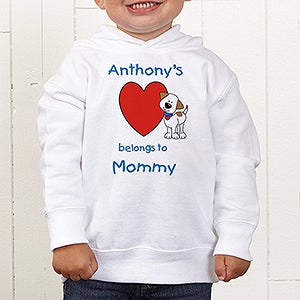 Puppy Heart Belongs Personalized Toddler Hooded Sweatshirt