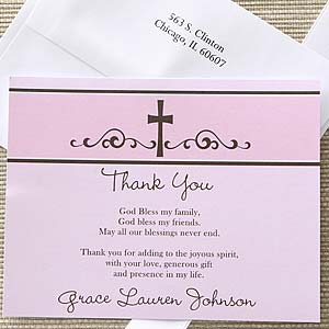 Religious Prayer Girls Personalized Thank You Note Cards