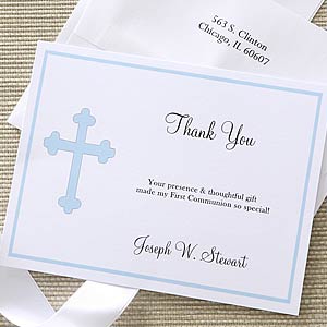 Holy Cross Custom Thank You Cards - Blue