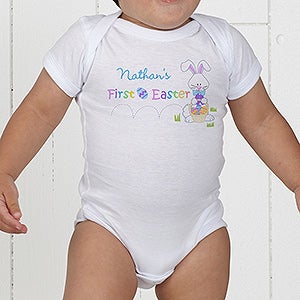 Personalized Baby Bodysuit   Babys First Easter