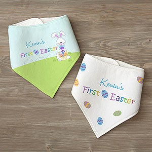 Personalized Baby's First Easter Bandana Bibs