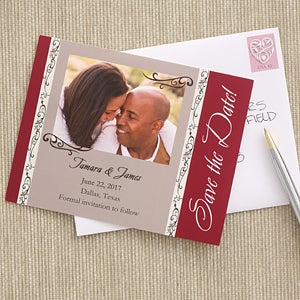 Filigree Save The Date Photo Cards