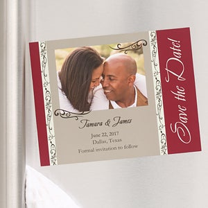 Filigree Save The Date Photo Magnets
