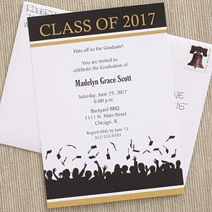 Hats Are Off Graduation Invitations