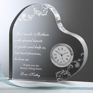 Dear Mom Personalized Heart Clock