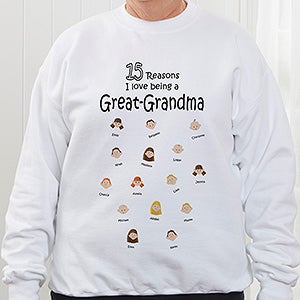 Personalized Family Cartoon Characters Adult Sweatshirt - Adult Medium - White