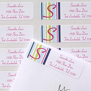 Preppy Stripe Return Address Labels