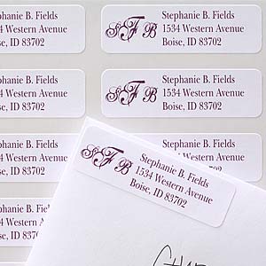 Interlocking Monogram Return Address Labels