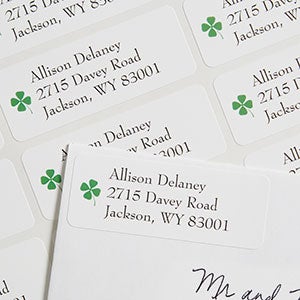 four leaf clover personalized return address labels