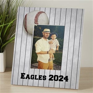 His Team Personalized 4x6 Tabletop Baseball Frame - Vertical