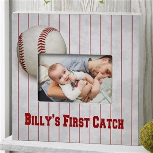 His Team Personalized 4x6 Box Baseball Frame - Horizontal