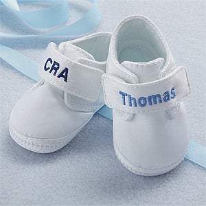 Personalized Satin Baby Shoes for Boys