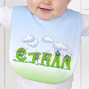 Personalized Baby Bib - Bug Letters