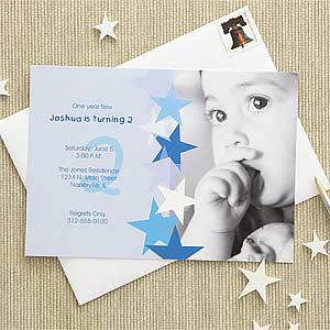 Birthday Star Custom Invitations - Blue