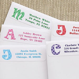 Alphabet Name Return Address Labels