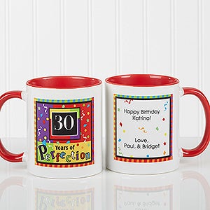 Aged to Perfection Personalized Red Birthday Coffee Mugs