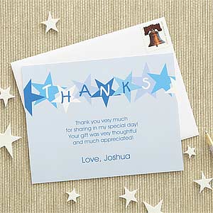 Birthday Star Thank You Cards - Blue