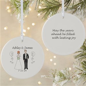 Bride & Groom Personalized Couples Christmas Ornament