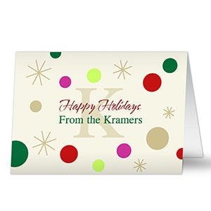 Festive Monogram Personalized Christmas Cards