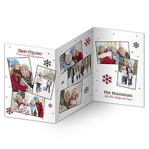 8 Photo Collage 3 Panel Christmas Cards