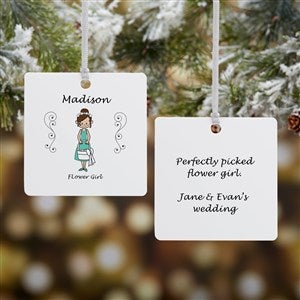 Personalized Wedding Party Christmas Ornament - 2-Sided Metal