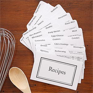 4x6 Recipe Card Dividers - Set of 24