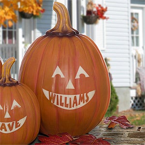 Personalized Halloween Jack-O-Lantern Pumpkins - Large