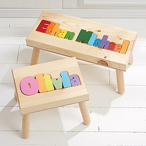 childrens wooden name stools