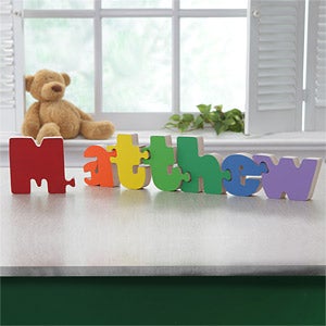 Interlocking Rainbow Name Puzzle- Primary